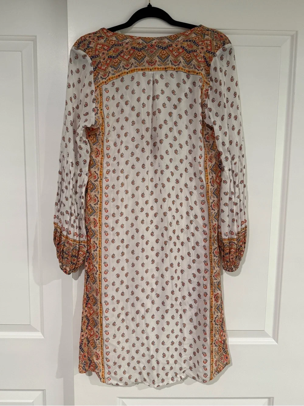 Free People Peacemaker Ivory Paisley Floral Print High-Low Bohemian Dress Size M - Picture 9 of 9